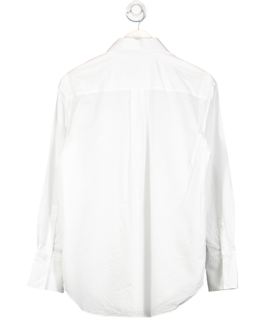 MANGO White Premium Collection Oversized Poplin Shirt With Embroidery Detail UK S