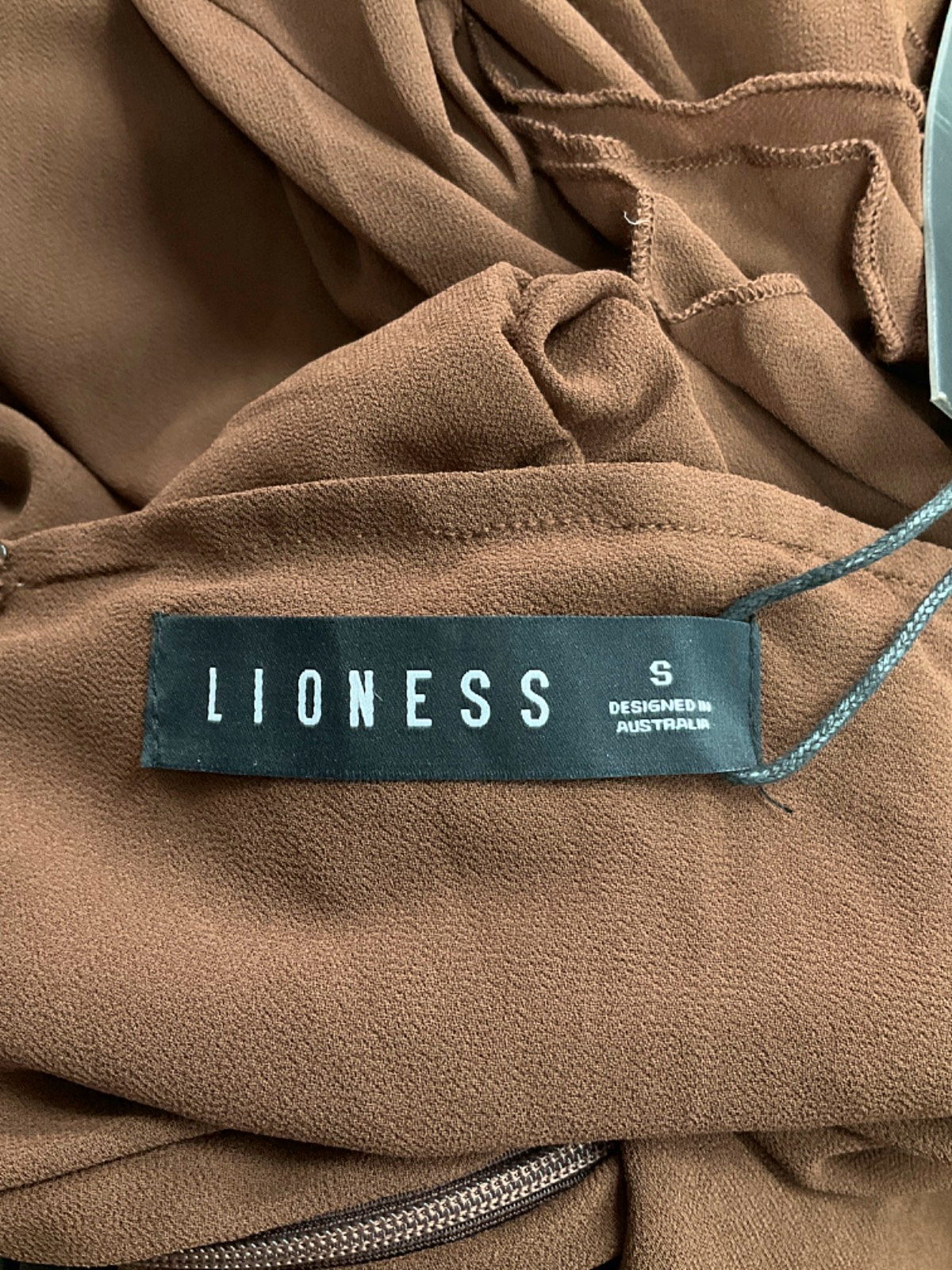 Lioness Brown Ruched Dress UK S