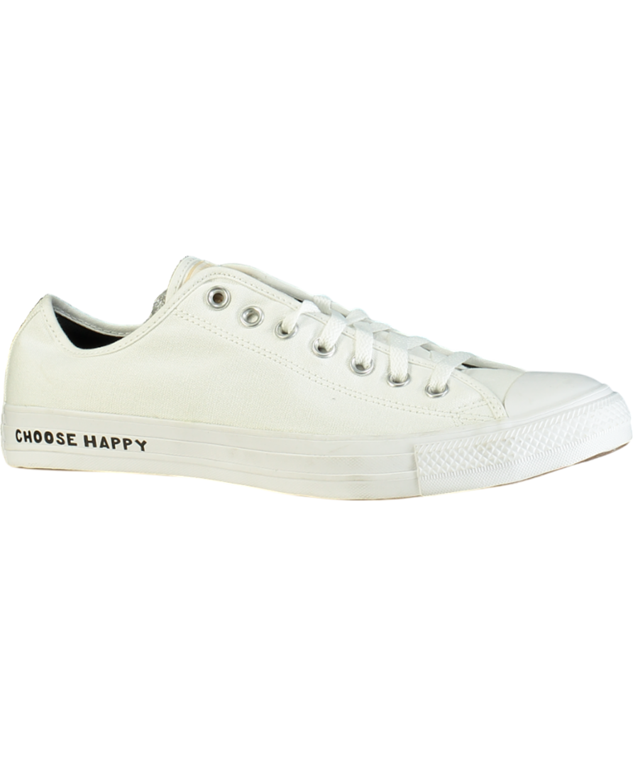 Converse White "CHOOSE HAPPY"  Low Canvas Sneaker UK 10 EU 44 👞