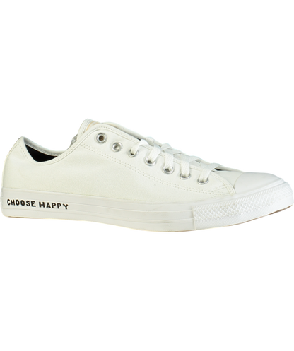 Converse White "CHOOSE HAPPY"  Low Canvas Sneaker UK 10 EU 44 👞