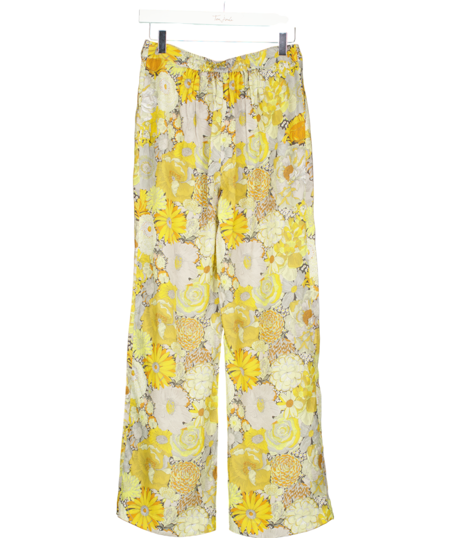 Really Wild floral Wide Leg Silk Palazzo Pants UK 6