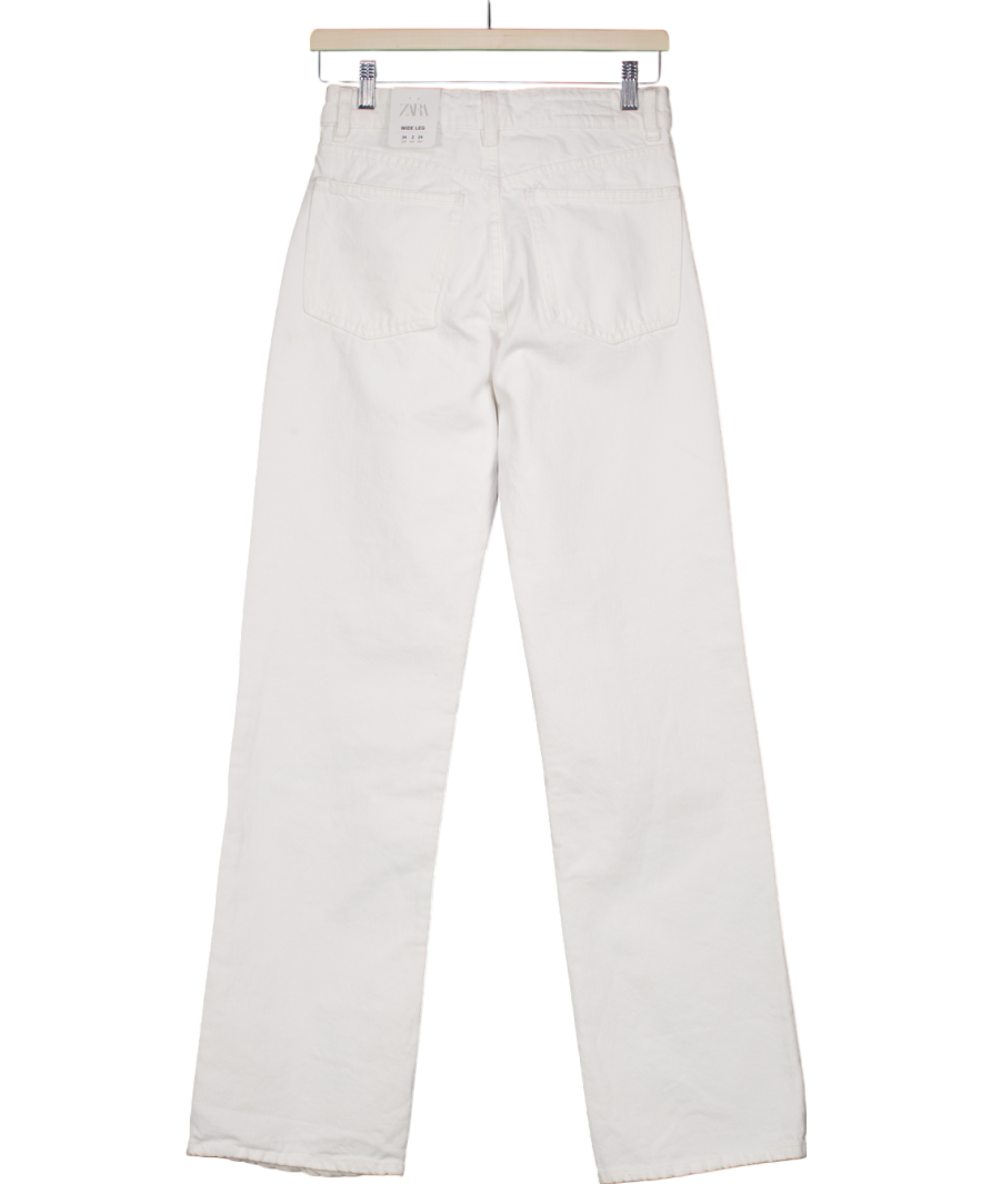 ZARA White Wide Leg Jeans UK 6