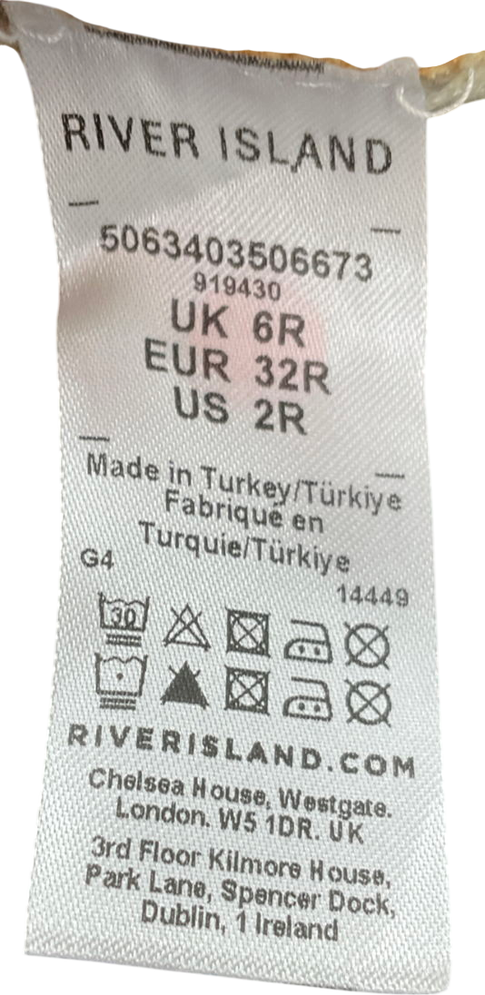 River Island Yellow Denim Barrel Jeans UK 6