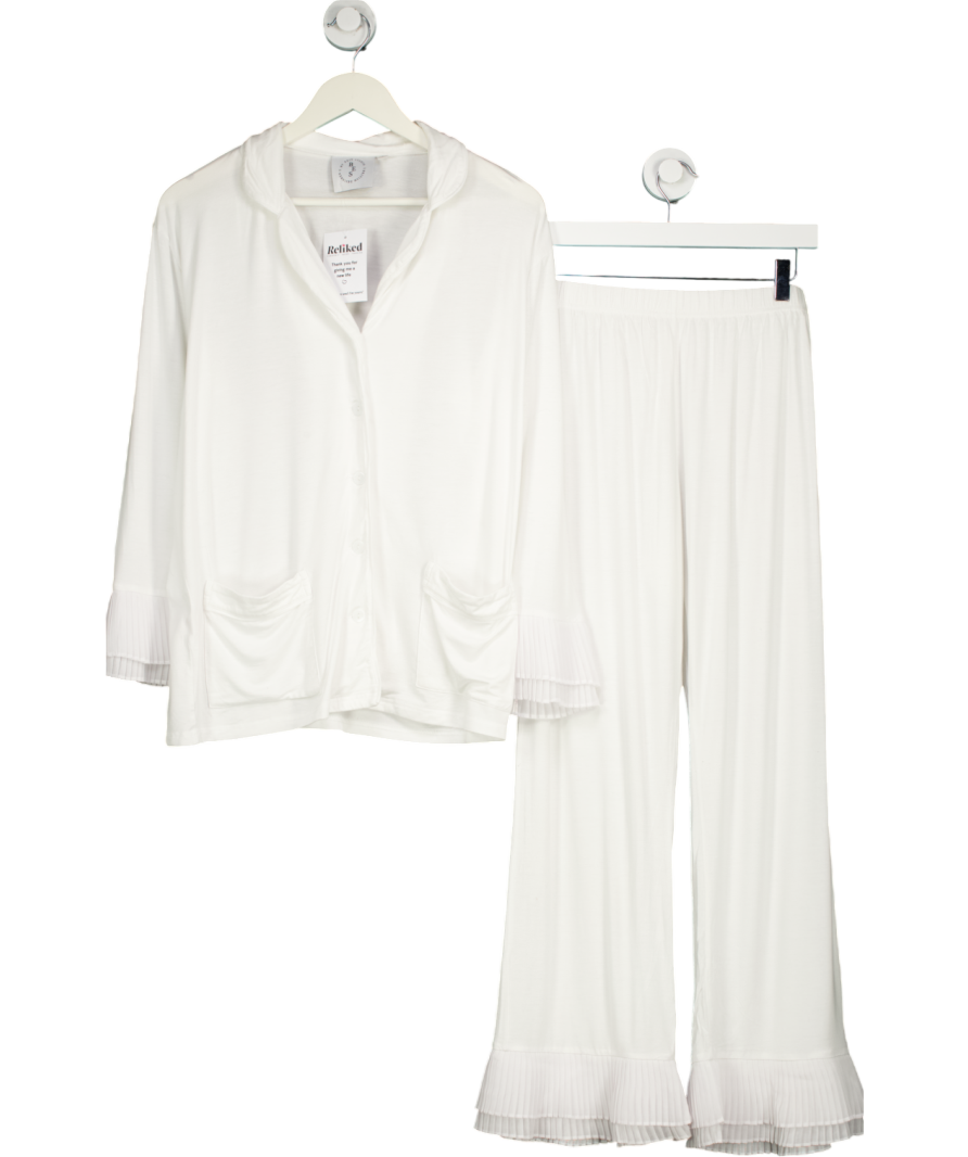 By Edit Studio The Duchess White Frill Pyjamas UK S