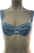 Lounge Underwear Blue Check Balcony Cotton Bralette UK XS