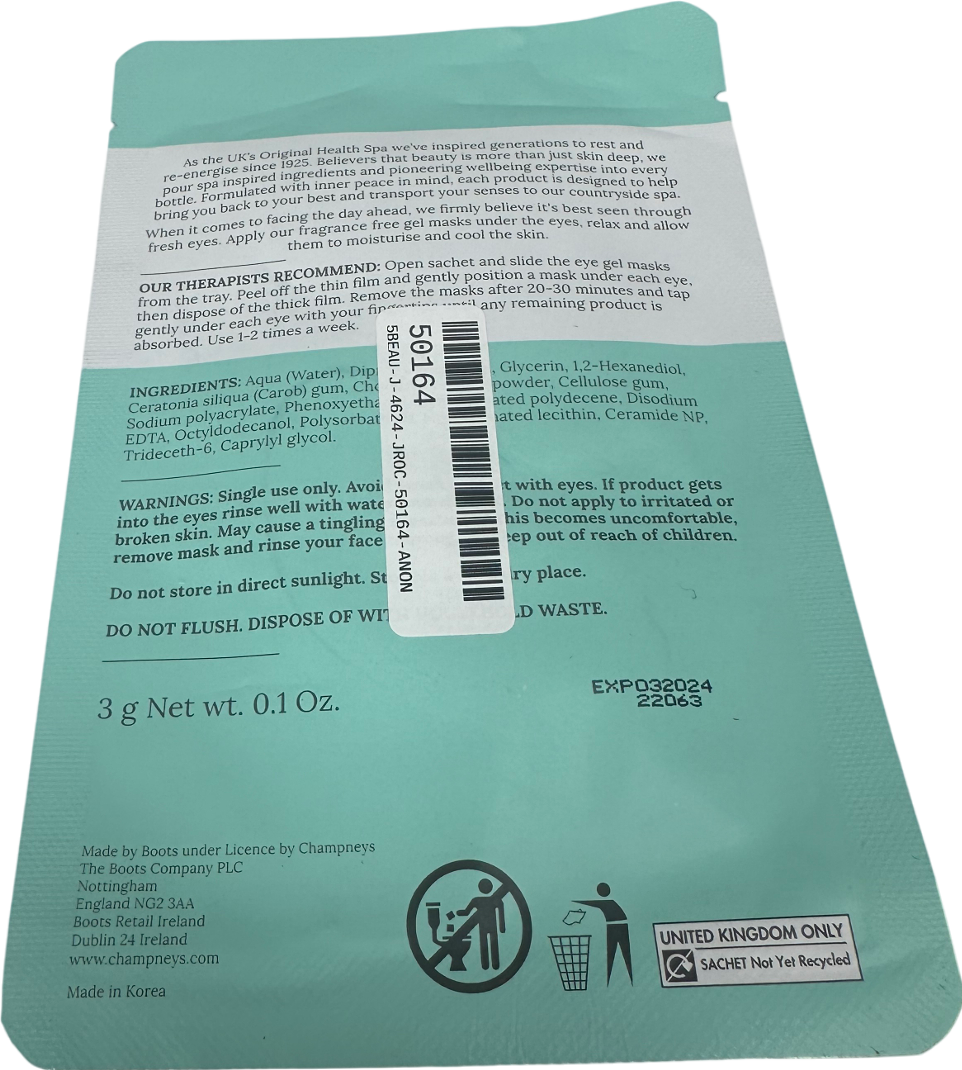 Champneys Eye Gel Masks 3g