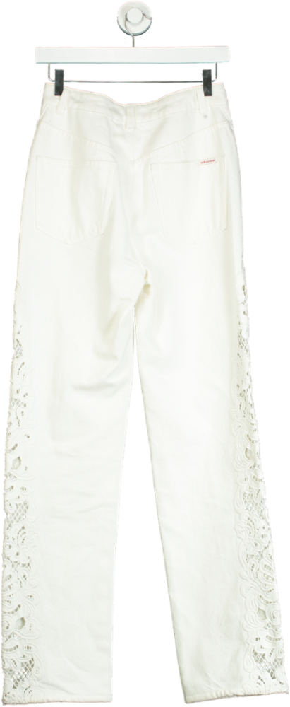 Self-Portrait White Lace Detail Jeans W 26 L 32