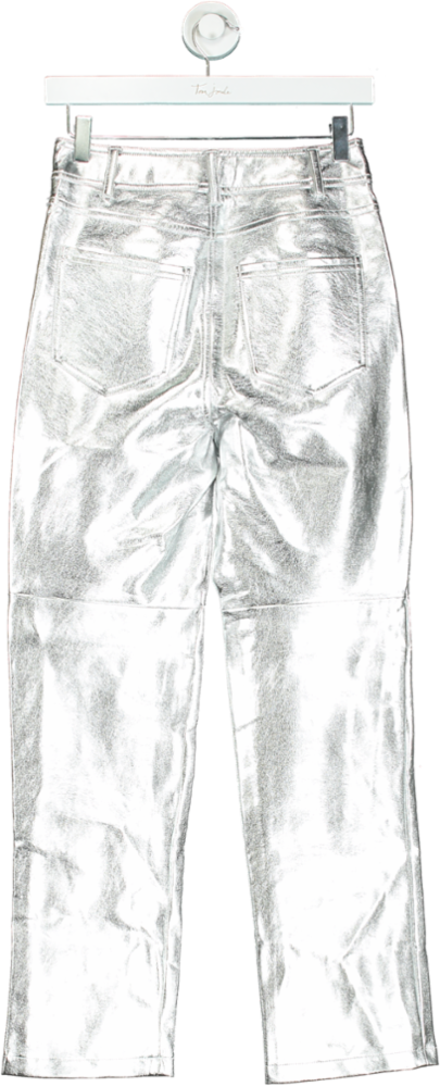 New Look Silver PU Trousers UK 8