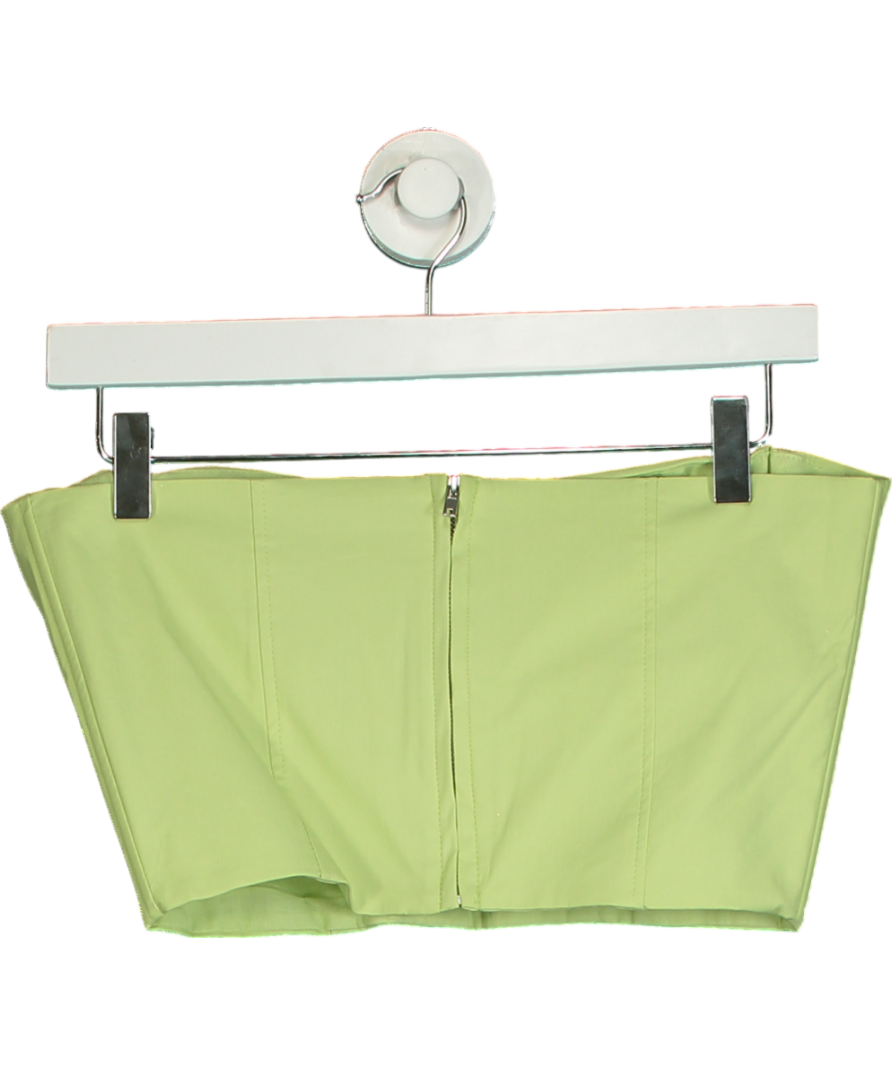 MANGO Green Strapless CORSET Top UK S