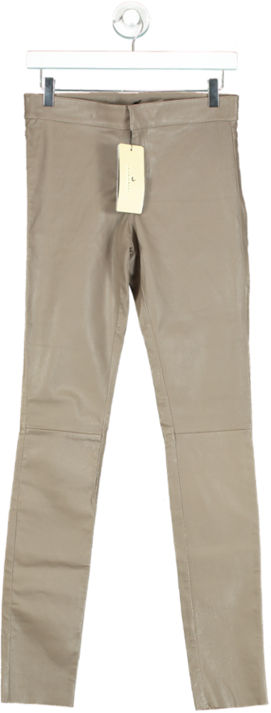 Cigno Nero Taupe Lamb Stretch Trousers Valerie EU 36 UK 8