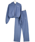 gymshark Blue Cosy Luxe Zip Through Hoodie And Joggers Set UK XS