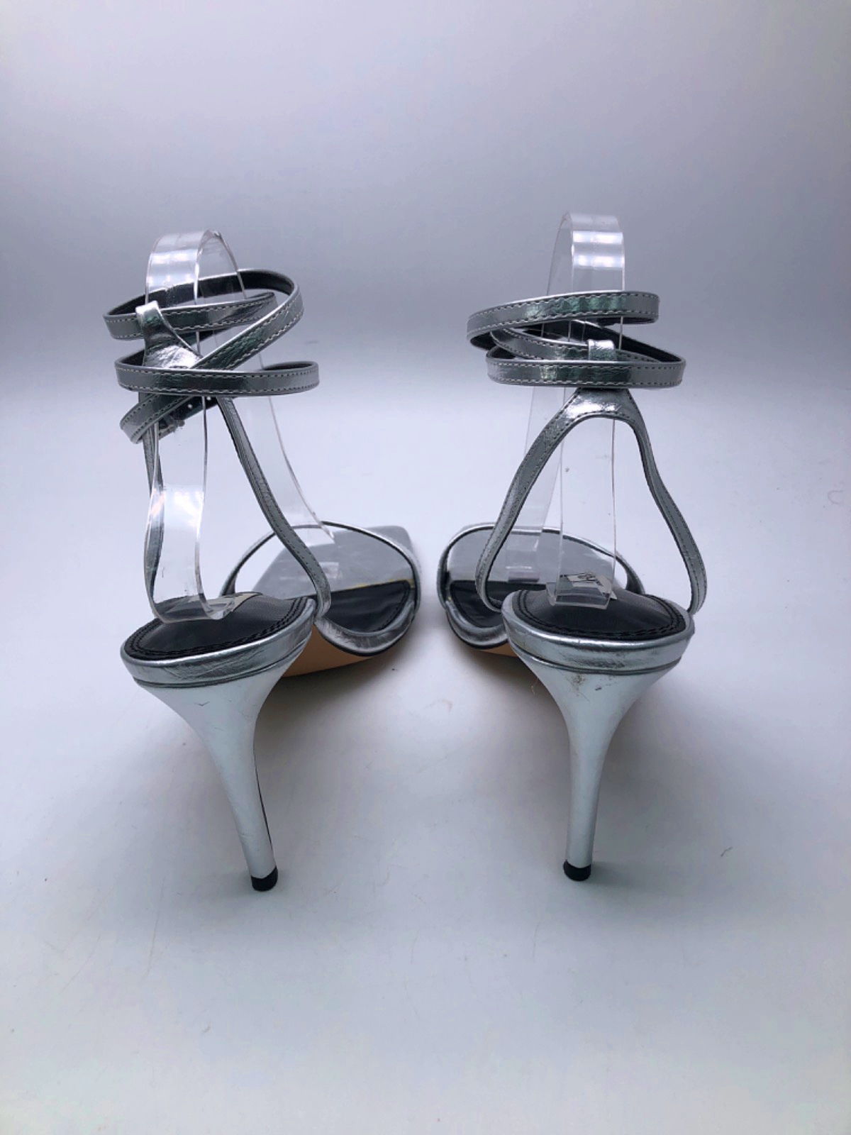 NA-KD Silver Strappy Heeled Sandals UK 7