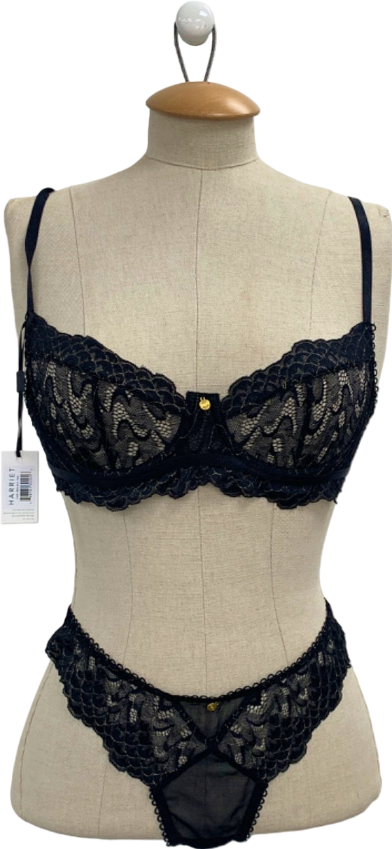 Harriet Black Lace Lingerie Set UK S