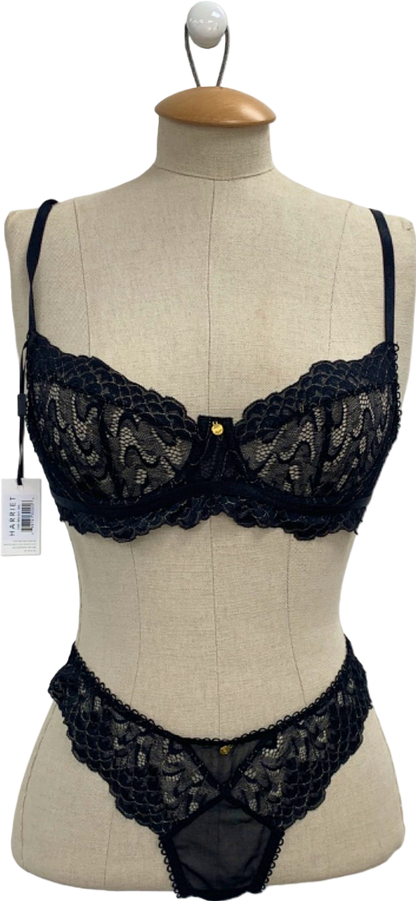 Harriet Black Lace Lingerie Set UK S