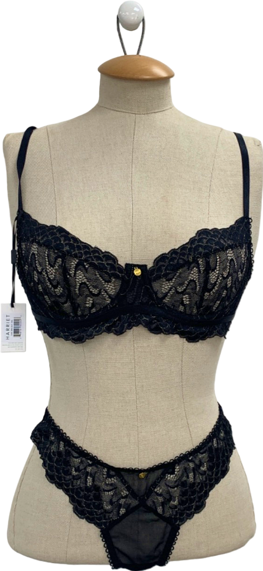 Harriet Black Lace Lingerie Set UK S