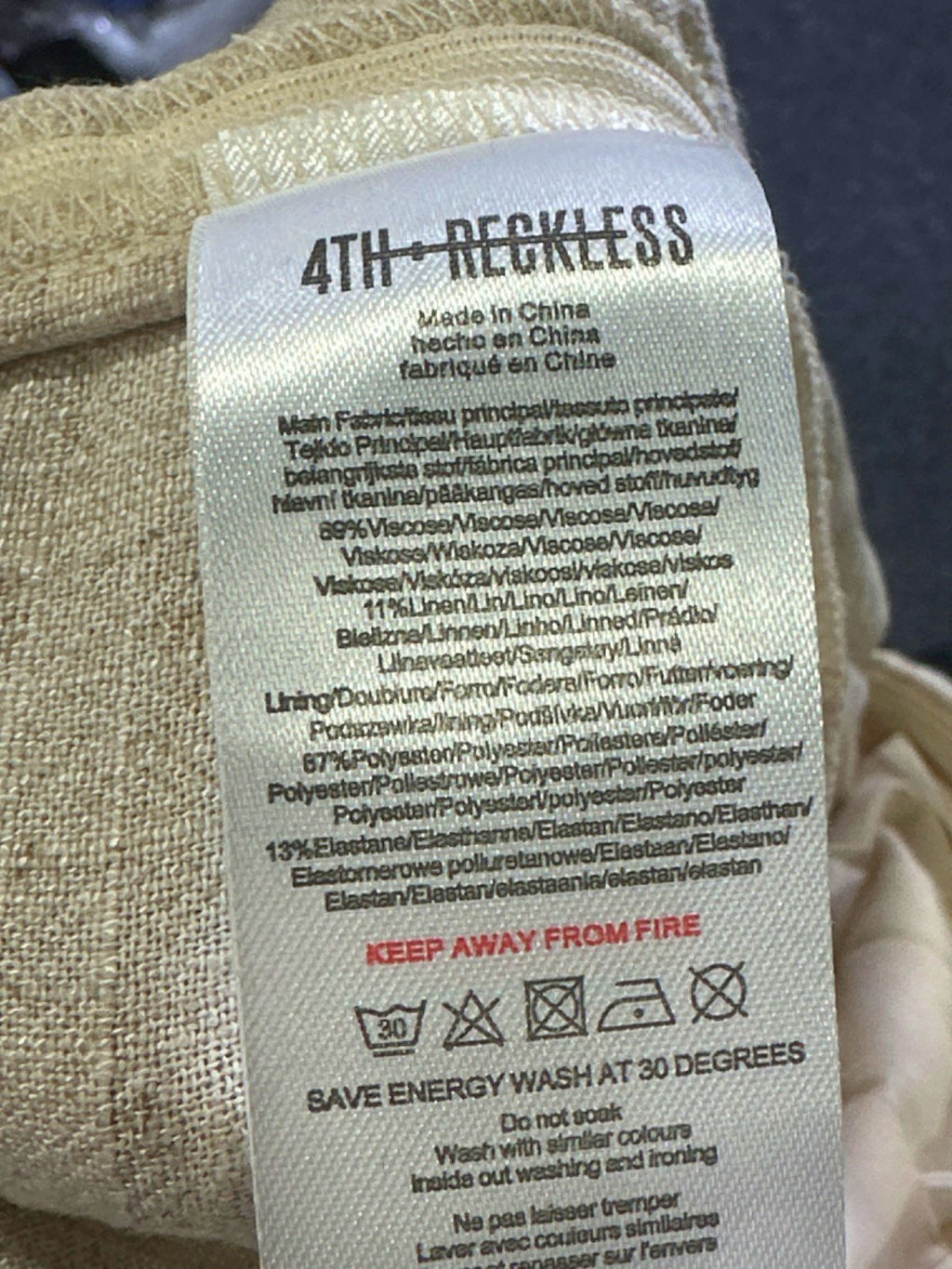 4th + Reckless Beige Constance Jumpsuit UK 6