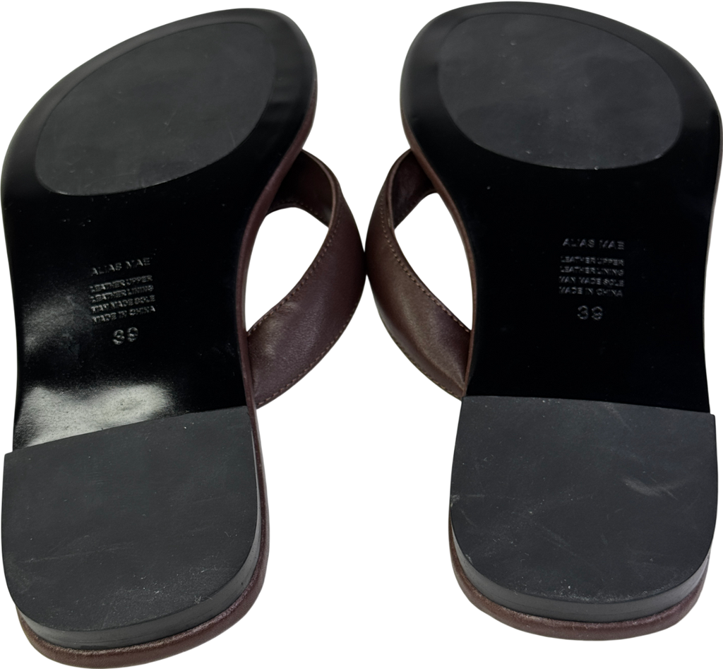 Alias Mae Chocolate Brown Leather Toe Thong Sandals UK 6 EU 39 👠