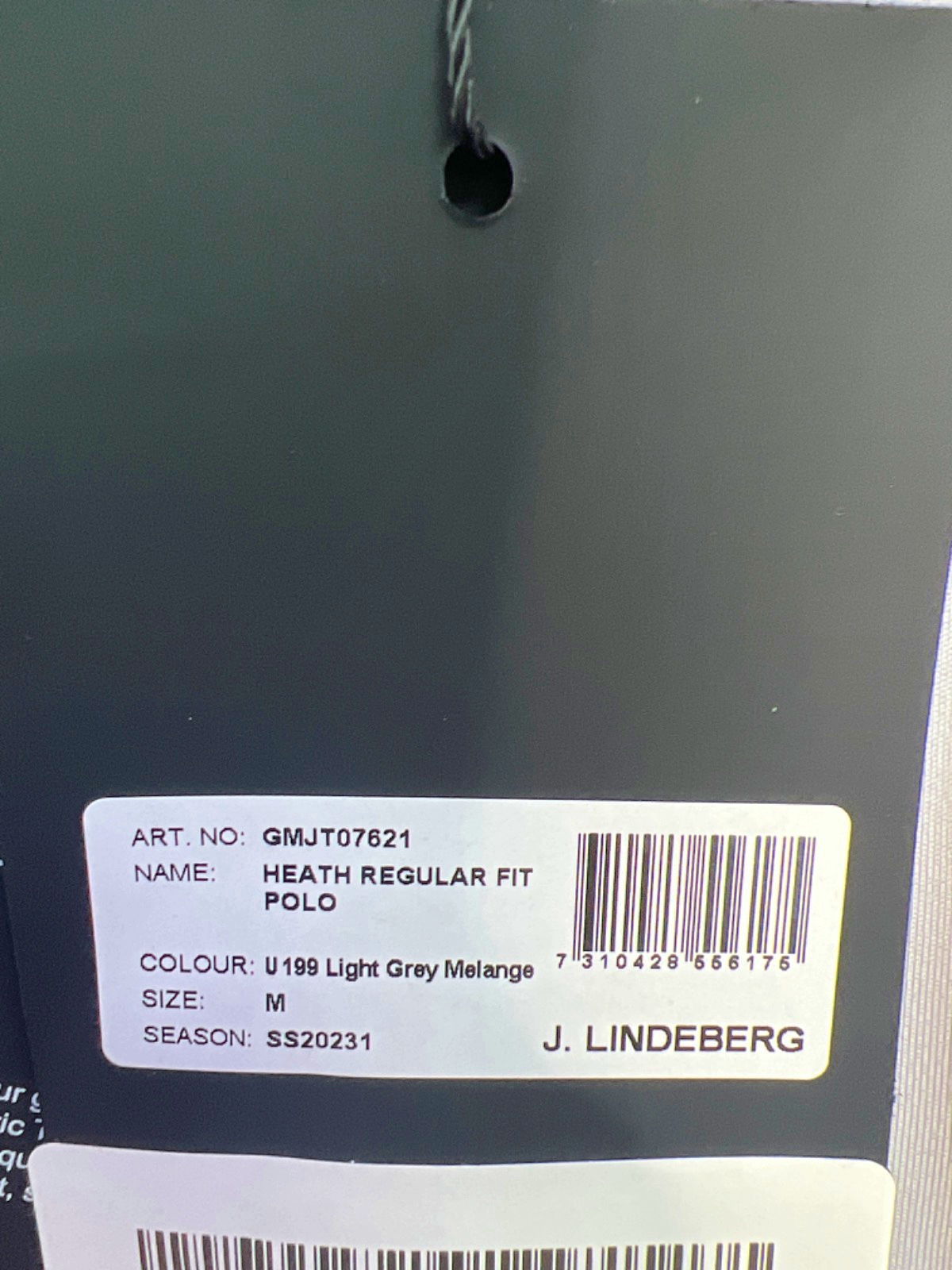 J. Lindeberg Light Grey Melange Heath Regular Fit Polo M