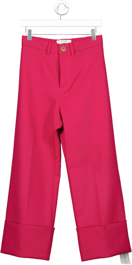 Sea New York Red Wide Turn Up Pants UK S