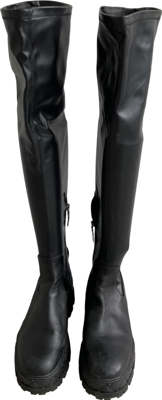 Kurt Geiger Black Trekker Knee Boots UK 8 EU 41 👠
