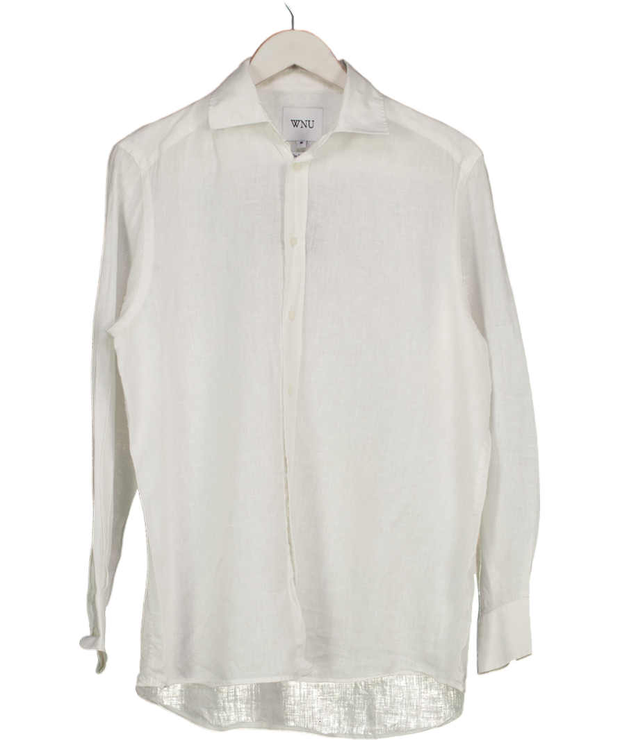 WNU White The Boyfriend Linen Shirt UK M