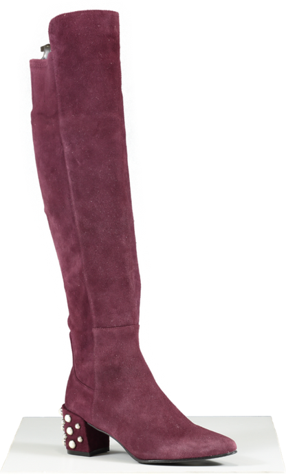 Stuart Weitzman Red Suede Knee High Boot In Bordeaux UK 2 EU 35 👠