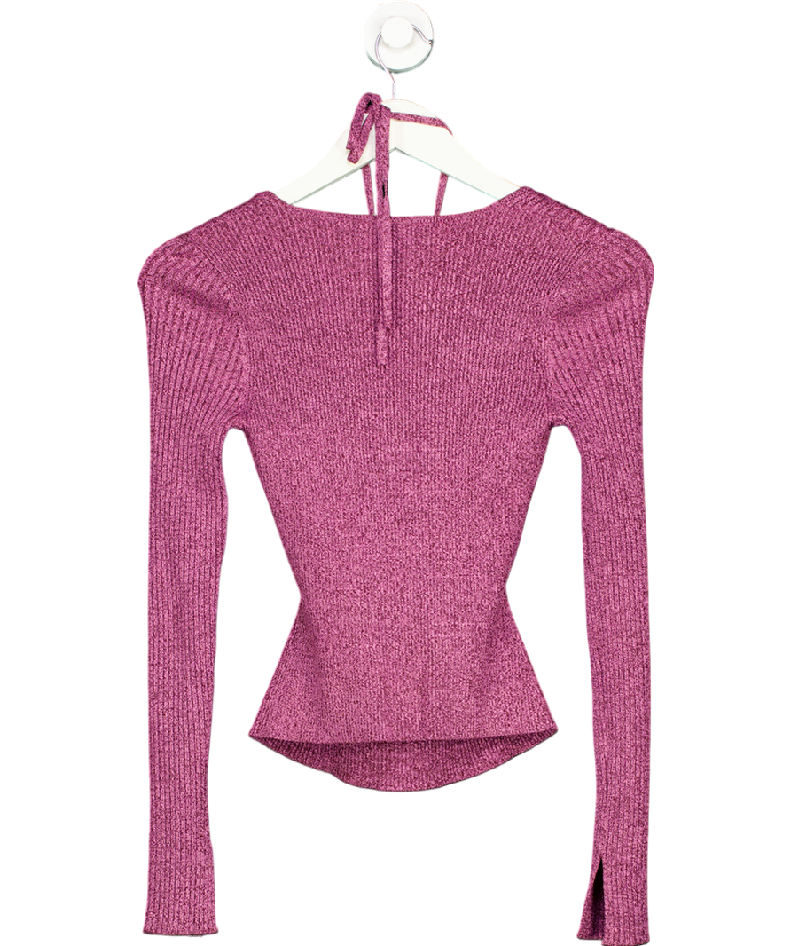 Jonathan SImkhai Pink Alexia Ribbed Knit Top UK S