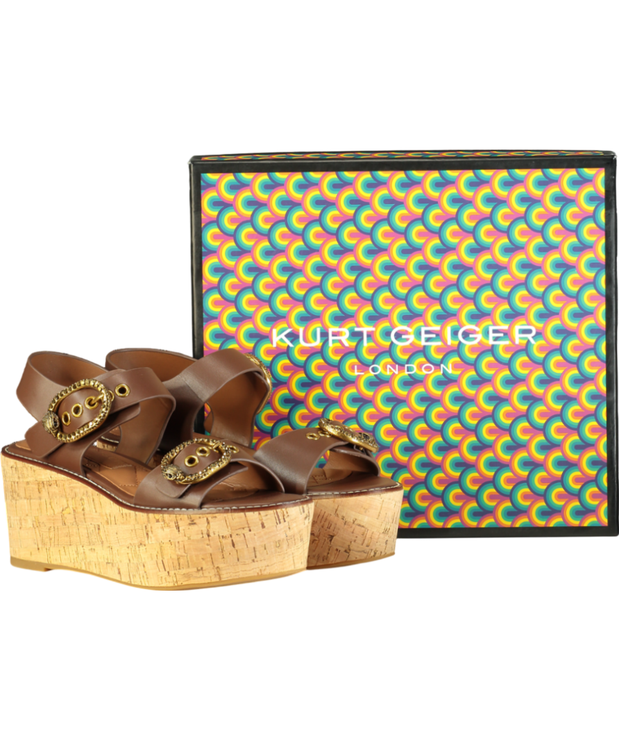 Kurt Geiger Brown Mayfair Flatform Sandals UK 6 EU 39 👠