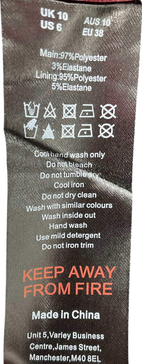 MURCI Purple Exclusive Satin Diamante Detail Thigh Split Mini Skirt UK 10