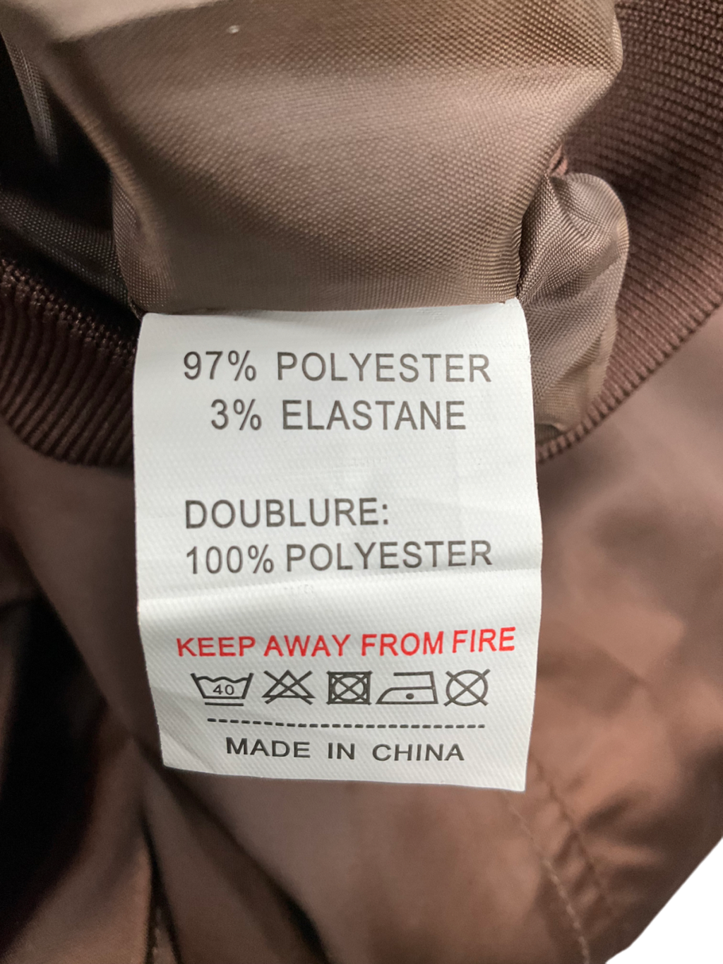 Kzell Brown Satin Bomber Jacket UK S