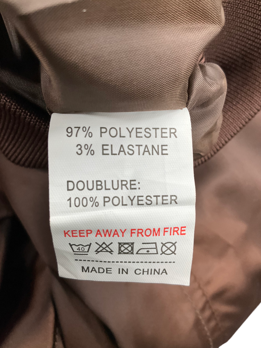 Kzell Brown Satin Bomber Jacket UK S