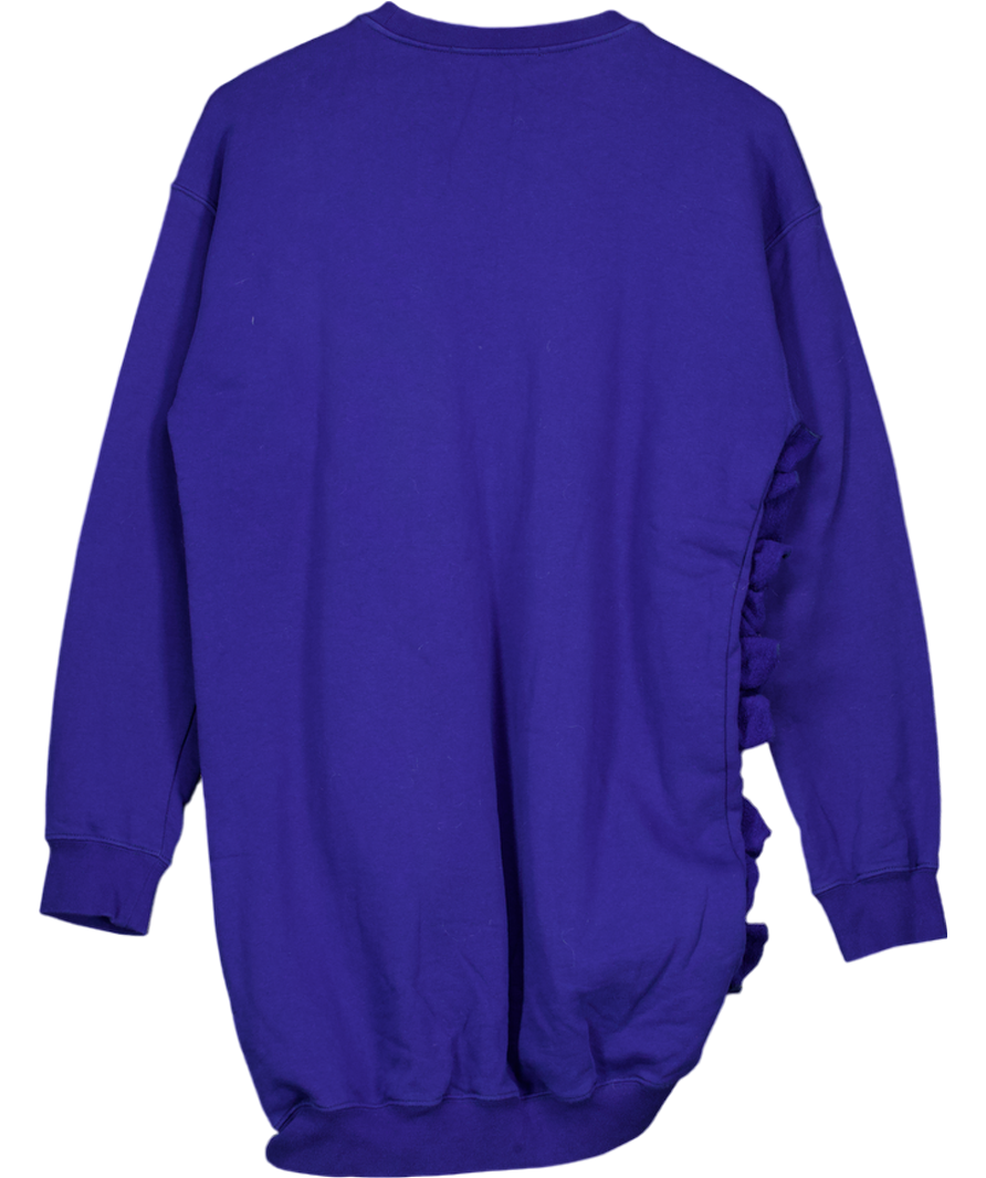 MSGM Cobalt Blue Ruched Side Sweatshirt Dress UK M