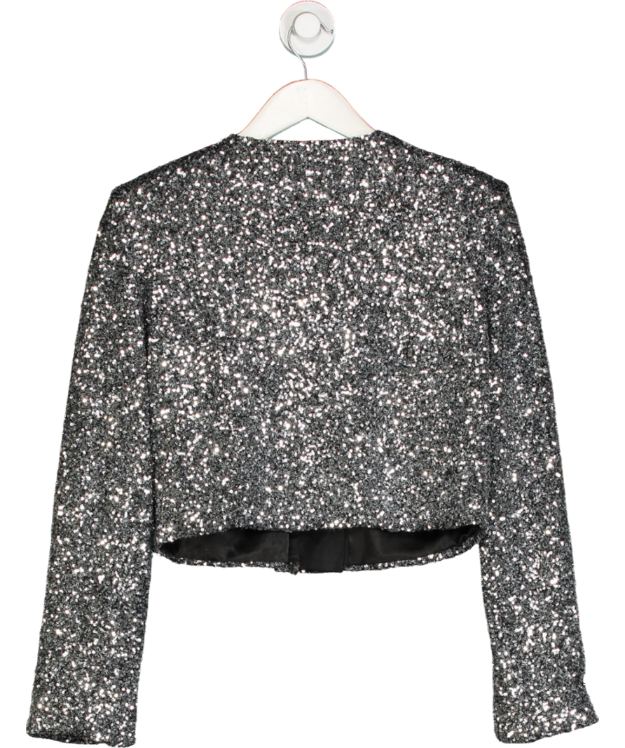Karen Millen Metallic Sequin Cropped Blazer UK 10
