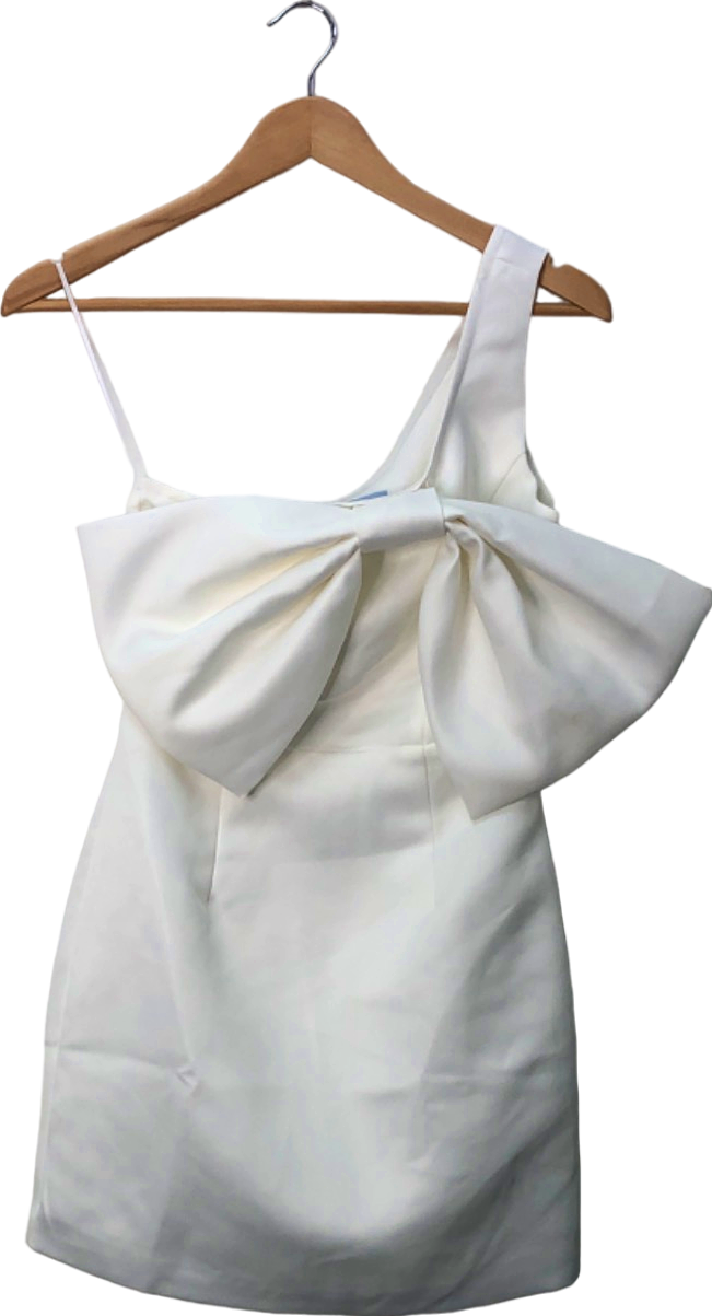 Charlotte Mills White Bow Detail Dress UK 6