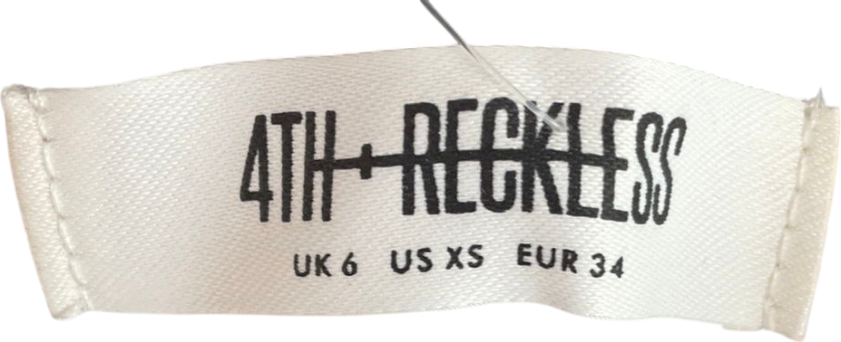 4th & Reckless White Vassallo Rico Knitted Stripe Halter Rose Beach Top UK 6