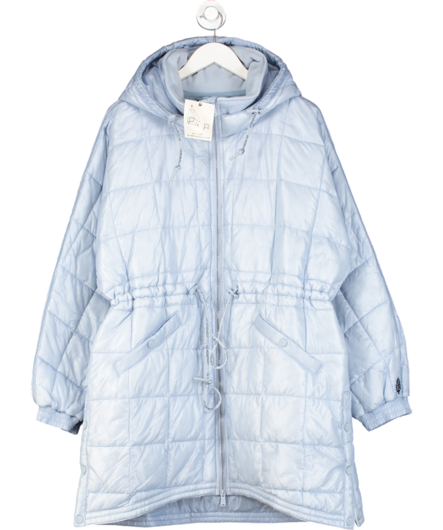 Free People Blue Patricia Packable Water resistant Poncho Puffer coat UK M