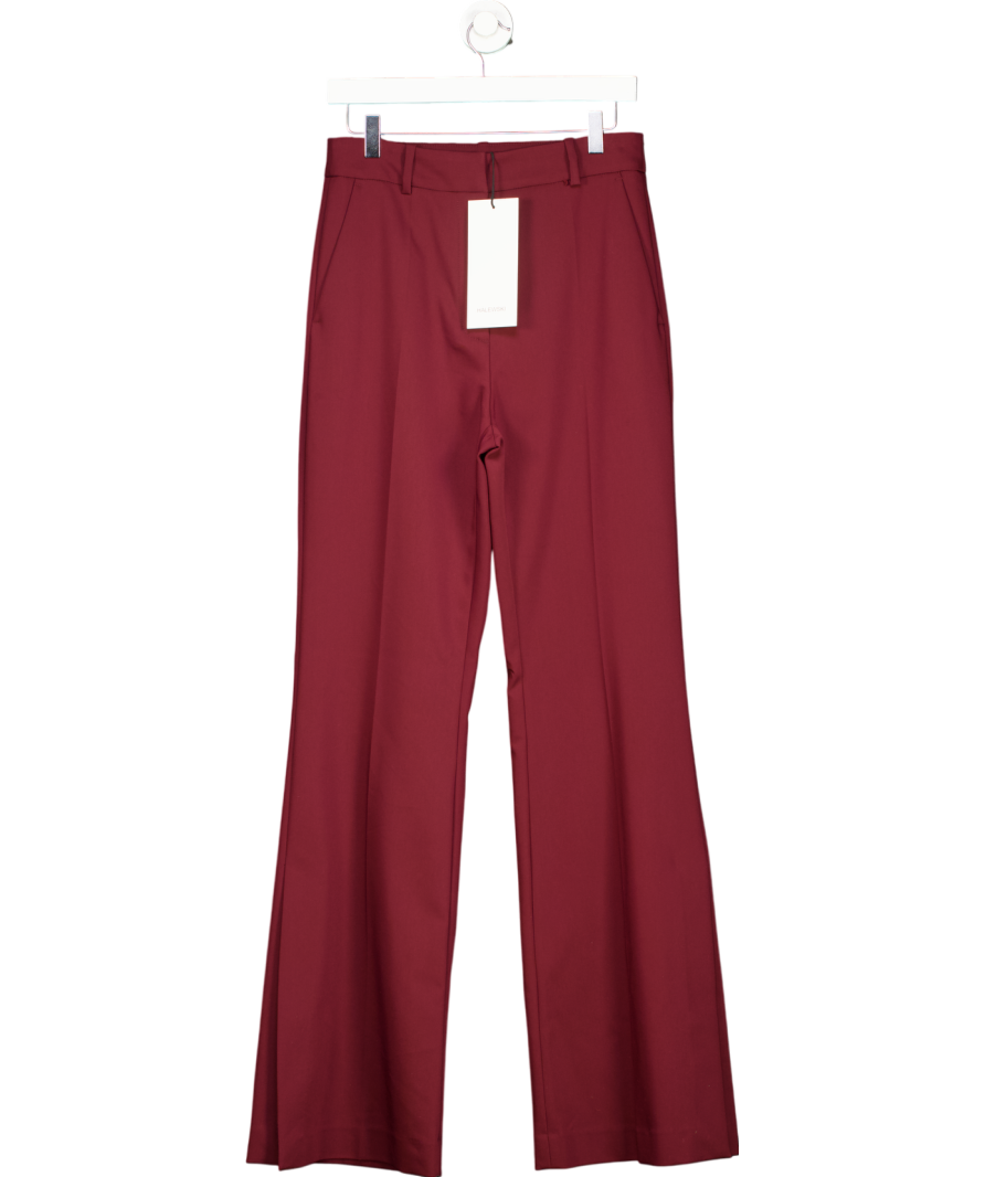 Halewski Red Camilla Burgundy Flared Trousers UK S