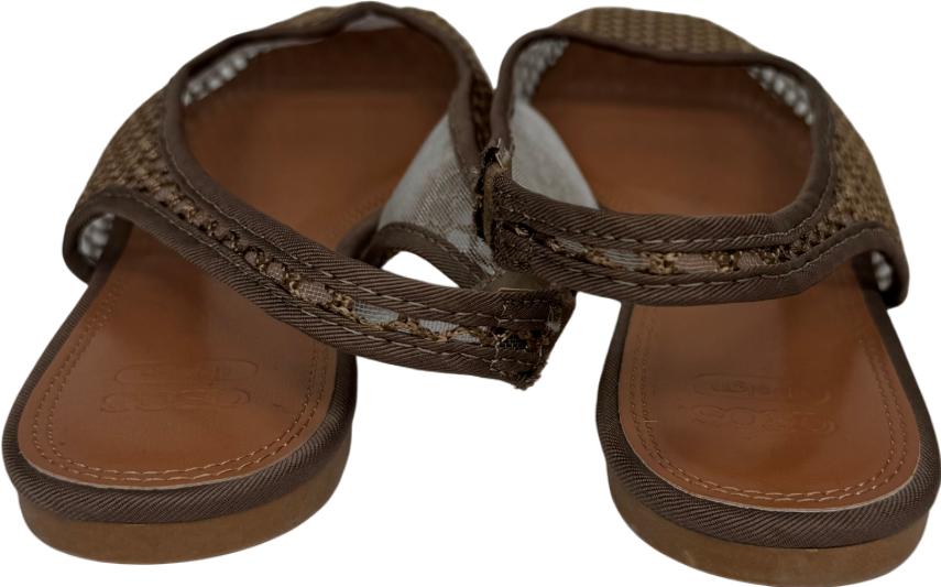 ASOS Beige Lisse Round-toe Slipback Ballet Flats UK 8 EU 41 👠