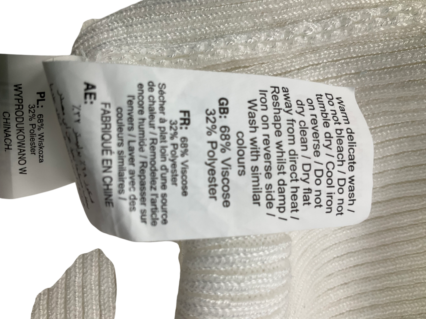 New Look White Off The Shoulder Ribbed Jumper UK 10