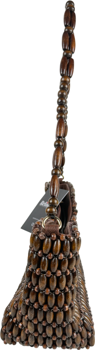 PrettyLittleThing Brown Wooden Bead Shoulder Bag One Size