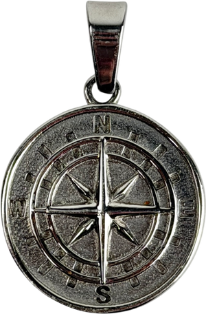 CRAFTD LONDON Stainless Steel Compass Pendant
