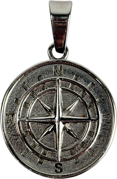 CRAFTD LONDON Stainless Steel Compass Pendant