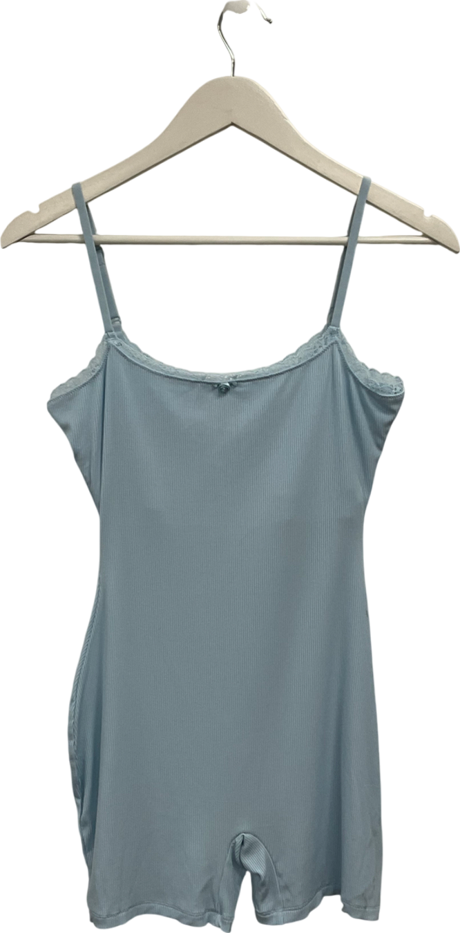 SKIMS Blue Soft Lounge Lace Onesie - Celeste UK M