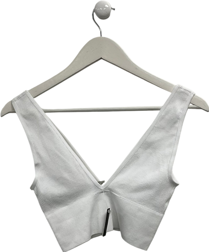 Urban Outfitters White Plunge Crop Top UK XS