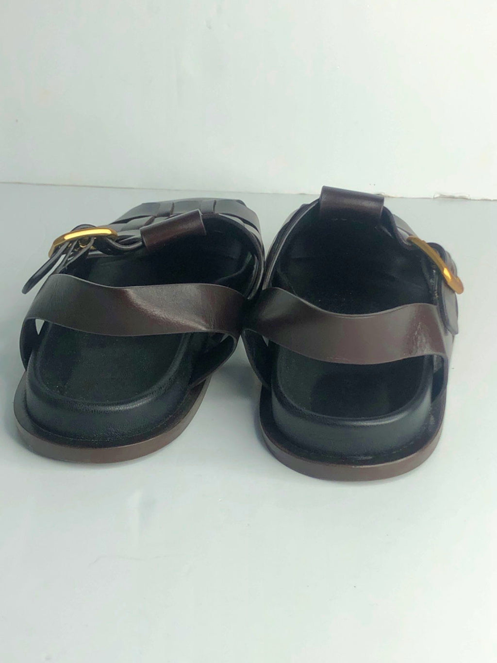 ME + EM Brown Leather Huarache Sandals UK 5