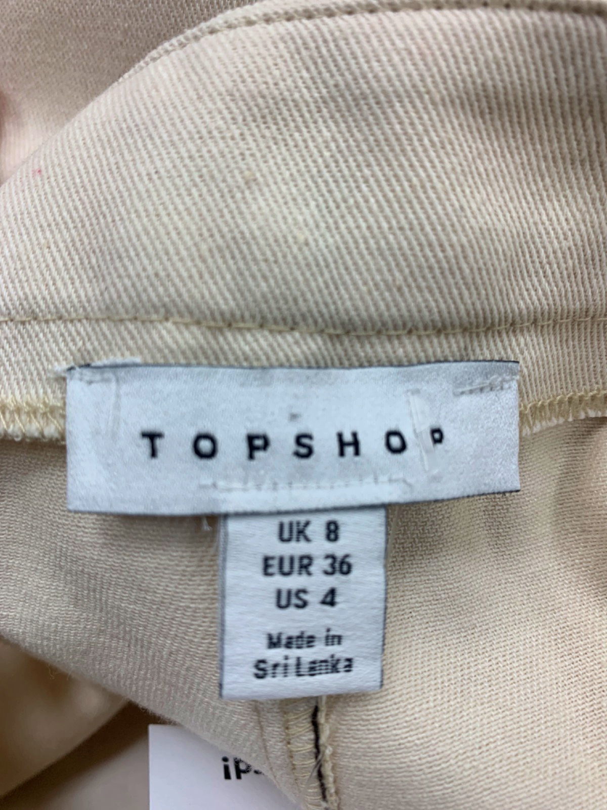 Topshop Cream Pleated Skirt UK 8