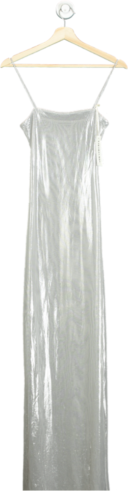 Subsurface Silver Metallic Slip Dress UK S