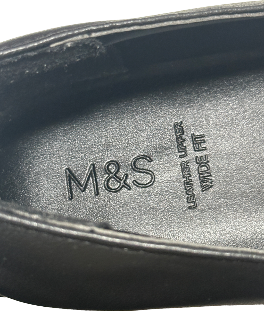 M&S Black Square Toe Loafers UK 5 EU 38 👠