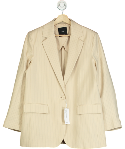 MANGO Beige Pinstripe Suit blazer UK M