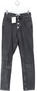 Balenciaga Black High Rise Button Fly Jeans UK 8